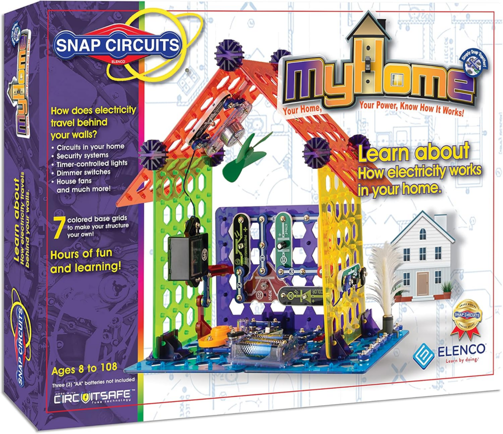 Snap Circuits that come together to create a house shape.